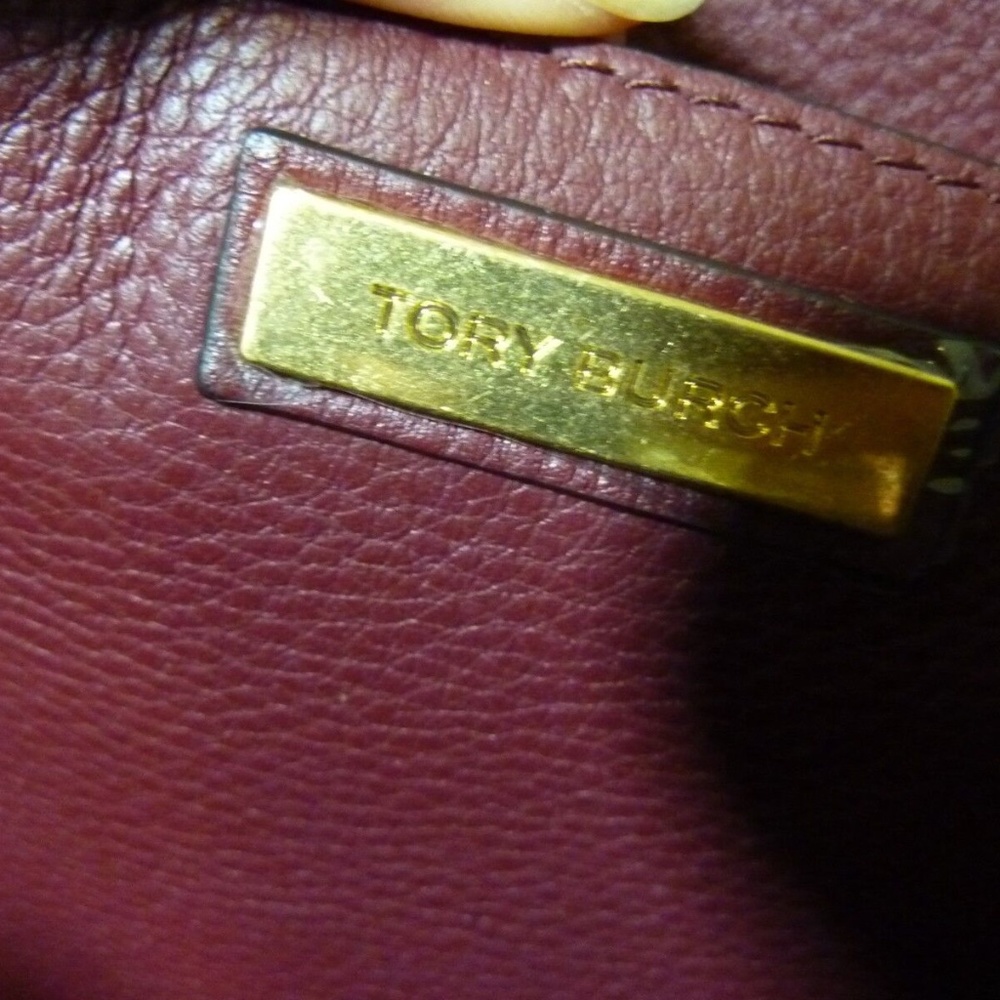 NEW Tory Burch Mcgraw Port/Imperial Garnet Burgundy Leather Large Tote Bag - Picture 10 of 13
